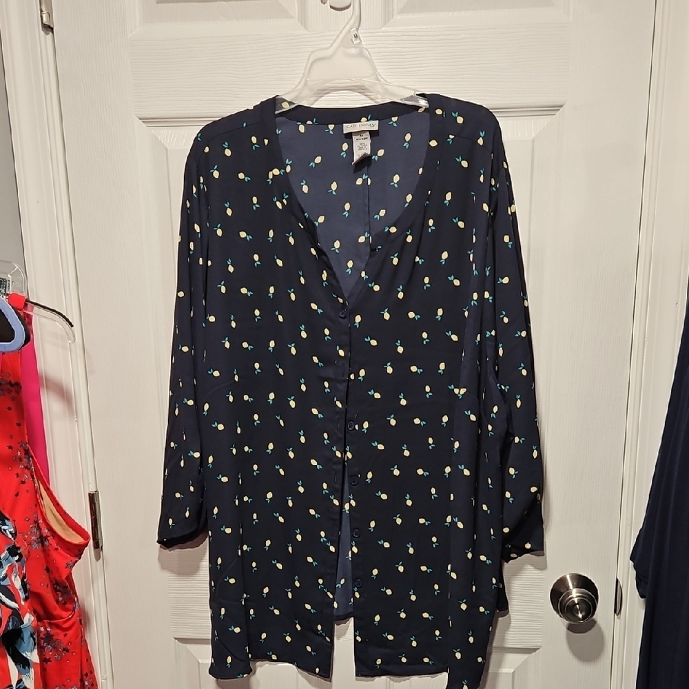 Catherines Blue and Yellow Floral Top